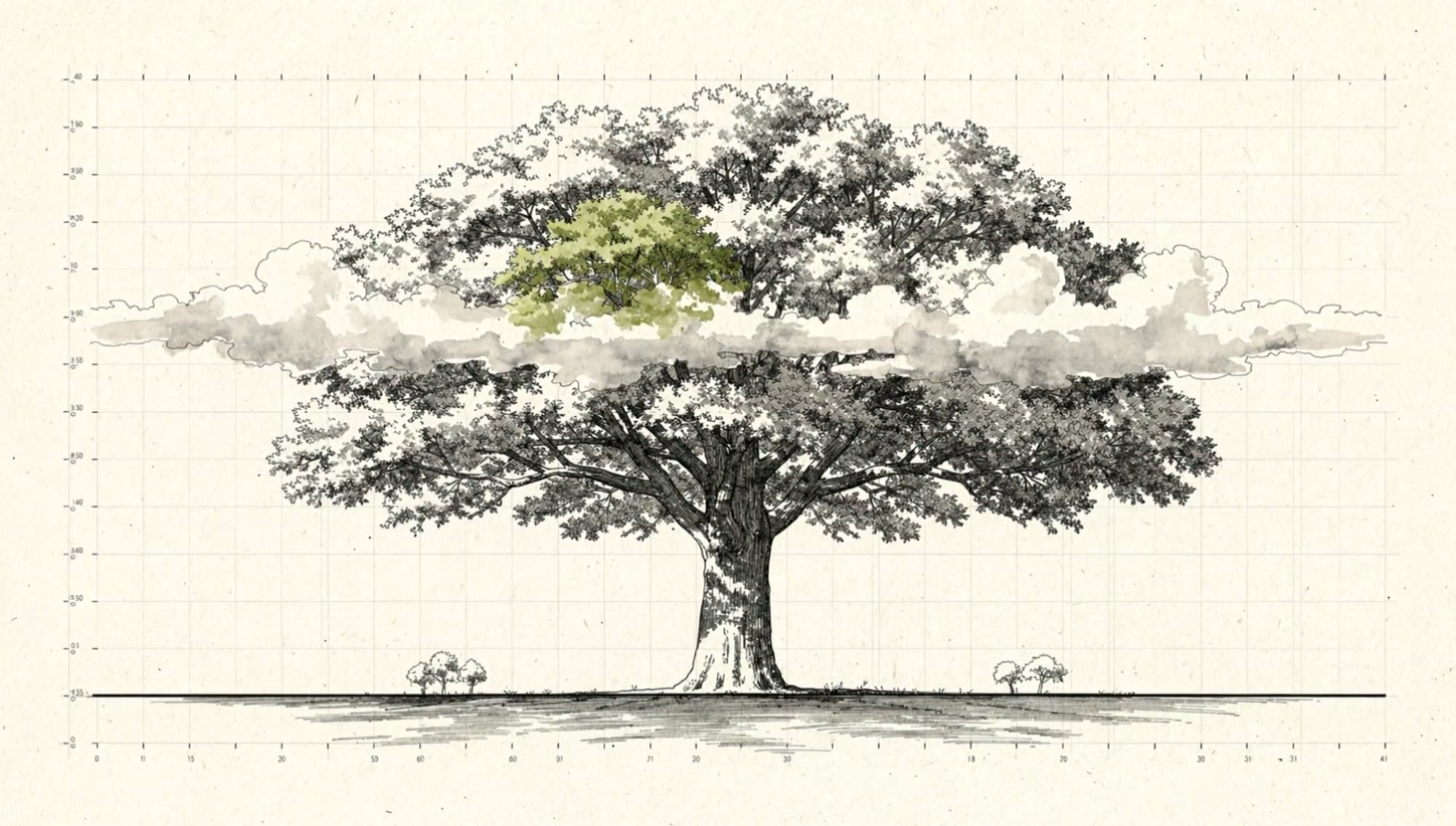 Der Realisationen-Film von Atelier*Vif: ein mit Tusche gezeichneter Baum, dessen Äste je eine ausgelieferte Website sind.